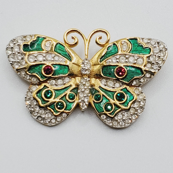 Swarovski Jewelry - Signed Swarovski crystal vintage butterfly brooch pin Estate Jewelry Vtg